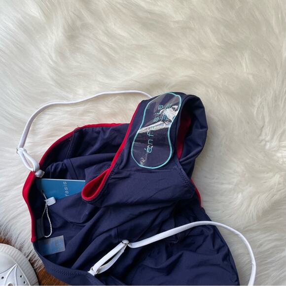 Enfasis One Piece Swimsuit Red White & Blue NWT - Picture 5 of 6